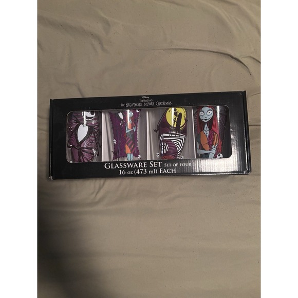 Disney Other - The Nightmare Before Christmas 4-piece Glassware set, 16 oz Each